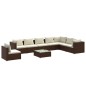 vidaXL 9-tlg. Garten-Lounge-Set mit Kissen Poly Rattan Braun vidaXL 9-tlg. Garten-Lounge-Set mit Kissen Poly Rattan Braun
