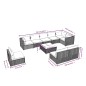 vidaXL 10-tlg. Garten-Lounge-Set mit Kissen Poly Rattan Braun vidaXL 10-tlg. Garten-Lounge-Set mit Kissen Poly Rattan Braun