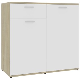 vidaXL Sideboard Weiß Sonoma-Eiche 80x36x75 cm Holzwerkstoff
