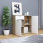 vidaXL Sideboard Weiß Sonoma-Eiche 80x36x75 cm Holzwerkstoff vidaXL Sideboard Weiß Sonoma-Eiche 80x36x75 cm Holzwerkstoff