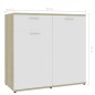 vidaXL Sideboard Weiß Sonoma-Eiche 80x36x75 cm Holzwerkstoff vidaXL Sideboard Weiß Sonoma-Eiche 80x36x75 cm Holzwerkstoff