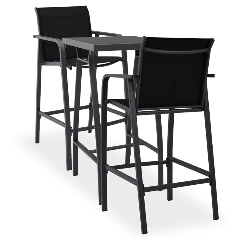 vidaXL 3-tlg. Gartenbar-Set Schwarz vidaXL 3-tlg. Gartenbar-Set Schwarz