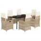 vidaXL 7-tlg. Garten-Essgruppe mit Kissen Beige Poly Rattan vidaXL 7-tlg. Garten-Essgruppe mit Kissen Beige Poly Rattan