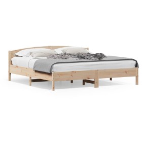 vidaXL Massivholzbett mit Kopfteil 200x200 cm Kiefer