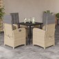 vidaXL 5-tlg. Garten-Essgruppe mit Kissen Beigemischung Poly Rattan vidaXL 5-tlg. Garten-Essgruppe mit Kissen Beigemischung Poly Rattan