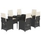 vidaXL 7-tlg. Garten-Essgruppe mit Kissen Schwarz Poly Rattan vidaXL 7-tlg. Garten-Essgruppe mit Kissen Schwarz Poly Rattan