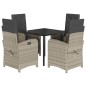 vidaXL 5-tlg. Garten-Essgruppe mit Kissen Hellgrau Poly Rattan vidaXL 5-tlg. Garten-Essgruppe mit Kissen Hellgrau Poly Rattan