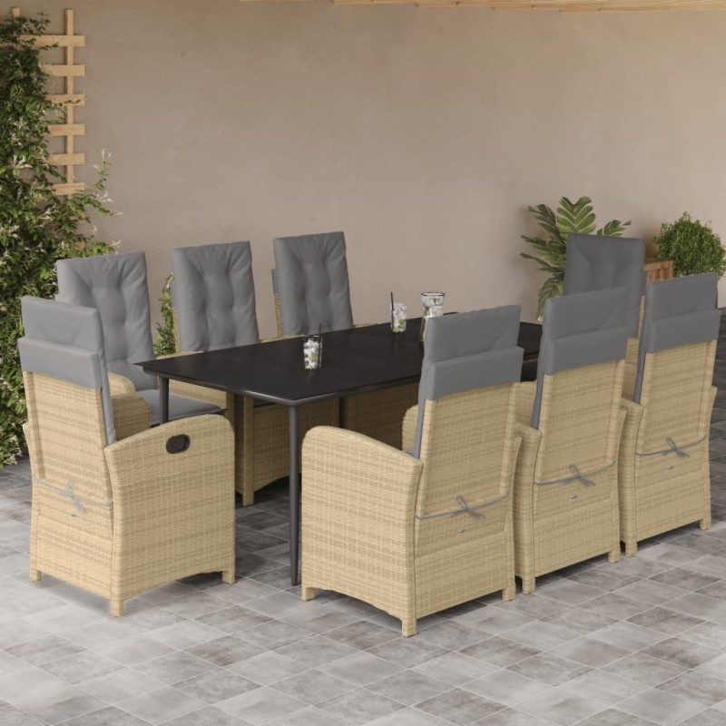 vidaXL 9-tlg. Garten-Essgruppe mit Kissen Beigemischung Poly Rattan vidaXL 9-tlg. Garten-Essgruppe mit Kissen Beigemischung Poly Rattan