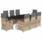 vidaXL 9-tlg. Garten-Essgruppe mit Kissen Beigemischung Poly Rattan vidaXL 9-tlg. Garten-Essgruppe mit Kissen Beigemischung Poly Rattan
