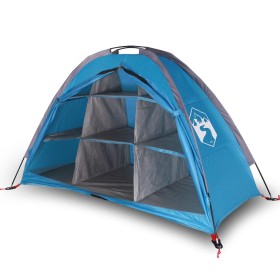 vidaXL Lagerzelt 9 Fächer Blau 125x50x68 cm 185T Taft
