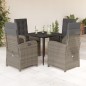 vidaXL 5-tlg. Garten-Essgruppe mit Kissen Grau Poly Rattan vidaXL 5-tlg. Garten-Essgruppe mit Kissen Grau Poly Rattan