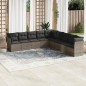 vidaXL 9-tlg. Garten-Sofagarnitur mit Kissen Grau Poly Rattan vidaXL 9-tlg. Garten-Sofagarnitur mit Kissen Grau Poly Rattan