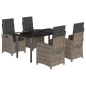 vidaXL 5-tlg. Garten-Essgruppe mit Kissen Grau Poly Rattan vidaXL 5-tlg. Garten-Essgruppe mit Kissen Grau Poly Rattan
