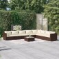 vidaXL 9-tlg. Garten-Lounge-Set mit Kissen Poly Rattan Braun vidaXL 9-tlg. Garten-Lounge-Set mit Kissen Poly Rattan Braun