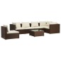 vidaXL 7-tlg. Garten-Lounge-Set mit Kissen Poly Rattan Braun vidaXL 7-tlg. Garten-Lounge-Set mit Kissen Poly Rattan Braun