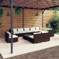vidaXL 11-tlg. Garten-Lounge-Set mit Kissen Poly Rattan Braun vidaXL 11-tlg. Garten-Lounge-Set mit Kissen Poly Rattan Braun