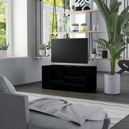 vidaXL TV-Schrank Hochglanz-Schwarz 80x34x36 cm Holzwerkstoff