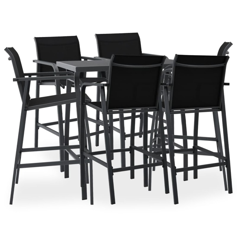 vidaXL 7-tlg. Gartenbar-Set Schwarz vidaXL 7-tlg. Gartenbar-Set Schwarz