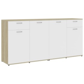 vidaXL Sideboard Weiß Sonoma-Eiche 160x36x75 cm Holzwerkstoff