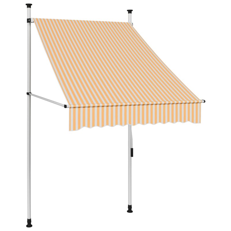vidaXL Markise Einziehbar Handbetrieben 100 cm Orange/Weiß Gestreift vidaXL Markise Einziehbar Handbetrieben 100 cm Orange/Weiß Gestreift
