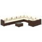 vidaXL 10-tlg. Garten-Lounge-Set mit Kissen Poly Rattan Braun vidaXL 10-tlg. Garten-Lounge-Set mit Kissen Poly Rattan Braun