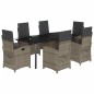 vidaXL 7-tlg. Garten-Essgruppe mit Kissen Grau Poly Rattan vidaXL 7-tlg. Garten-Essgruppe mit Kissen Grau Poly Rattan