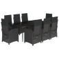 vidaXL 9-tlg. Garten-Essgruppe mit Kissen Schwarz Poly Rattan vidaXL 9-tlg. Garten-Essgruppe mit Kissen Schwarz Poly Rattan