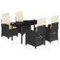 vidaXL 5-tlg. Garten-Essgruppe mit Kissen Schwarz Poly Rattan vidaXL 5-tlg. Garten-Essgruppe mit Kissen Schwarz Poly Rattan