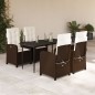 vidaXL 5-tlg. Garten-Essgruppe mit Kissen Braun Poly Rattan vidaXL 5-tlg. Garten-Essgruppe mit Kissen Braun Poly Rattan
