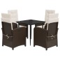 vidaXL 5-tlg. Garten-Essgruppe mit Kissen Braun Poly Rattan vidaXL 5-tlg. Garten-Essgruppe mit Kissen Braun Poly Rattan