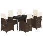 vidaXL 7-tlg. Garten-Essgruppe mit Kissen Braun Poly Rattan vidaXL 7-tlg. Garten-Essgruppe mit Kissen Braun Poly Rattan