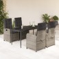 vidaXL 5-tlg. Garten-Essgruppe mit Kissen Hellgrau Poly Rattan vidaXL 5-tlg. Garten-Essgruppe mit Kissen Hellgrau Poly Rattan