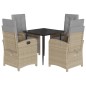vidaXL 5-tlg. Garten-Essgruppe mit Kissen Beigemischung Poly Rattan vidaXL 5-tlg. Garten-Essgruppe mit Kissen Beigemischung Poly Rattan