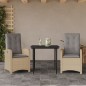 vidaXL 3-tlg. Garten-Essgruppe mit Kissen Beigemischung Poly Rattan vidaXL 3-tlg. Garten-Essgruppe mit Kissen Beigemischung Poly Rattan