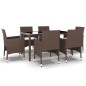 7-tlg. Garten-Essgruppe Poly Rattan und Hartglas Braun 7-tlg. Garten-Essgruppe Poly Rattan und Hartglas Braun