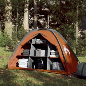 vidaXL Lagerzelt 9 Fächer Grau & Orange 125x50x68 cm 185T Taft