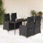 vidaXL 5-tlg. Garten-Essgruppe mit Kissen Schwarz Poly Rattan vidaXL 5-tlg. Garten-Essgruppe mit Kissen Schwarz Poly Rattan
