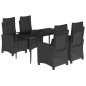 vidaXL 5-tlg. Garten-Essgruppe mit Kissen Schwarz Poly Rattan vidaXL 5-tlg. Garten-Essgruppe mit Kissen Schwarz Poly Rattan