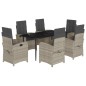 vidaXL 7-tlg. Garten-Essgruppe mit Kissen Hellgrau Poly Rattan vidaXL 7-tlg. Garten-Essgruppe mit Kissen Hellgrau Poly Rattan