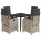 vidaXL 5-tlg. Garten-Essgruppe mit Kissen Hellgrau Poly Rattan vidaXL 5-tlg. Garten-Essgruppe mit Kissen Hellgrau Poly Rattan