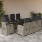 vidaXL 9-tlg. Garten-Essgruppe mit Kissen Hellgrau Poly Rattan vidaXL 9-tlg. Garten-Essgruppe mit Kissen Hellgrau Poly Rattan