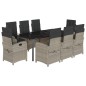 vidaXL 9-tlg. Garten-Essgruppe mit Kissen Hellgrau Poly Rattan vidaXL 9-tlg. Garten-Essgruppe mit Kissen Hellgrau Poly Rattan