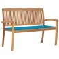 Stapelbare Gartenbank mit Auflage 128,5 cm Massivholz Teak Stapelbare Gartenbank mit Auflage 128,5 cm Massivholz Teak