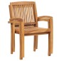 Gartenstühle 2 Stk. mit Grauen Kissen Massivholz Teak Gartenstühle 2 Stk. mit Grauen Kissen Massivholz Teak