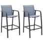vidaXL Garten-Barstühle 2 Stk. Grau Textilene vidaXL Garten-Barstühle 2 Stk. Grau Textilene