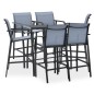 vidaXL 7-tlg. Gartenbar-Set Schwarz und Grau vidaXL 7-tlg. Gartenbar-Set Schwarz und Grau
