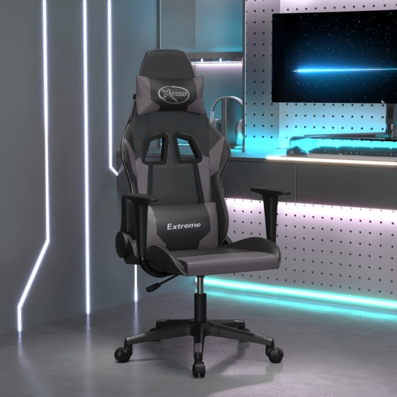 vidaXL Gaming-Stuhl Schwarz und Grau Kunstleder vidaXL Gaming-Stuhl Schwarz und Grau Kunstleder