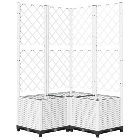 vidaXL Pflanzkübel mit Rankgitter Weiß 80x80x136 cm PP
