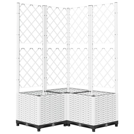 vidaXL Pflanzkübel mit Rankgitter Weiß 80x80x136 cm PP