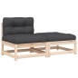 vidaXL Gartensofa ohne Armlehnen mit Kissen und Hocker vidaXL Gartensofa ohne Armlehnen mit Kissen und Hocker